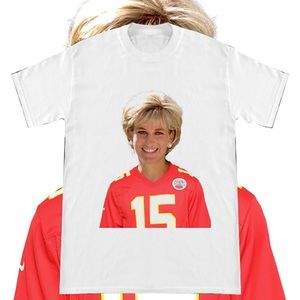 Princess Diana Wearing Patrick Mahomes Kansas City Chiefs Jersey Graphic Tee